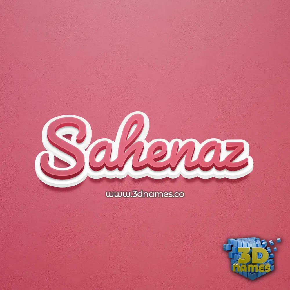 sahenaz in Red Scribble style - 3D name wallpaper