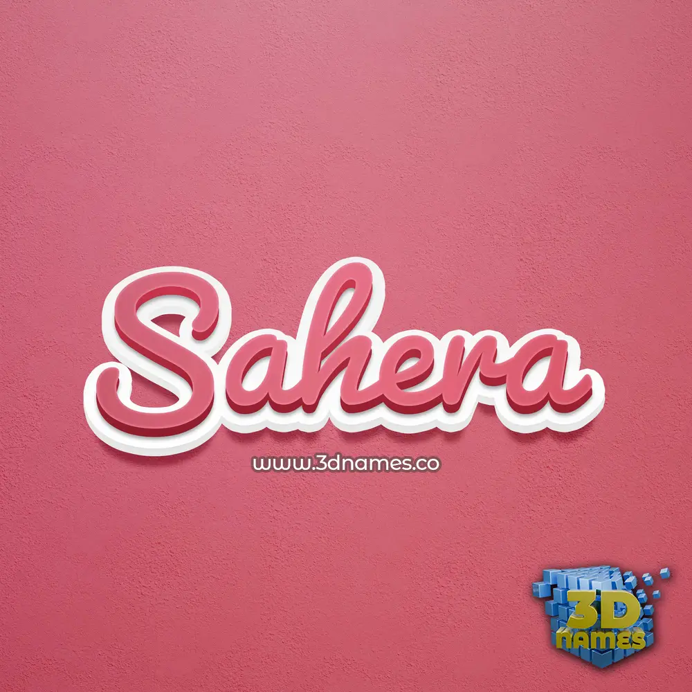 sahera in Red Scribble style - 3D name wallpaper