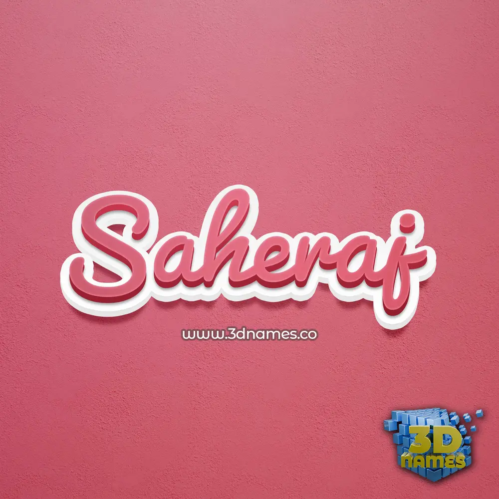 saheraj in Red Scribble style - 3D name wallpaper