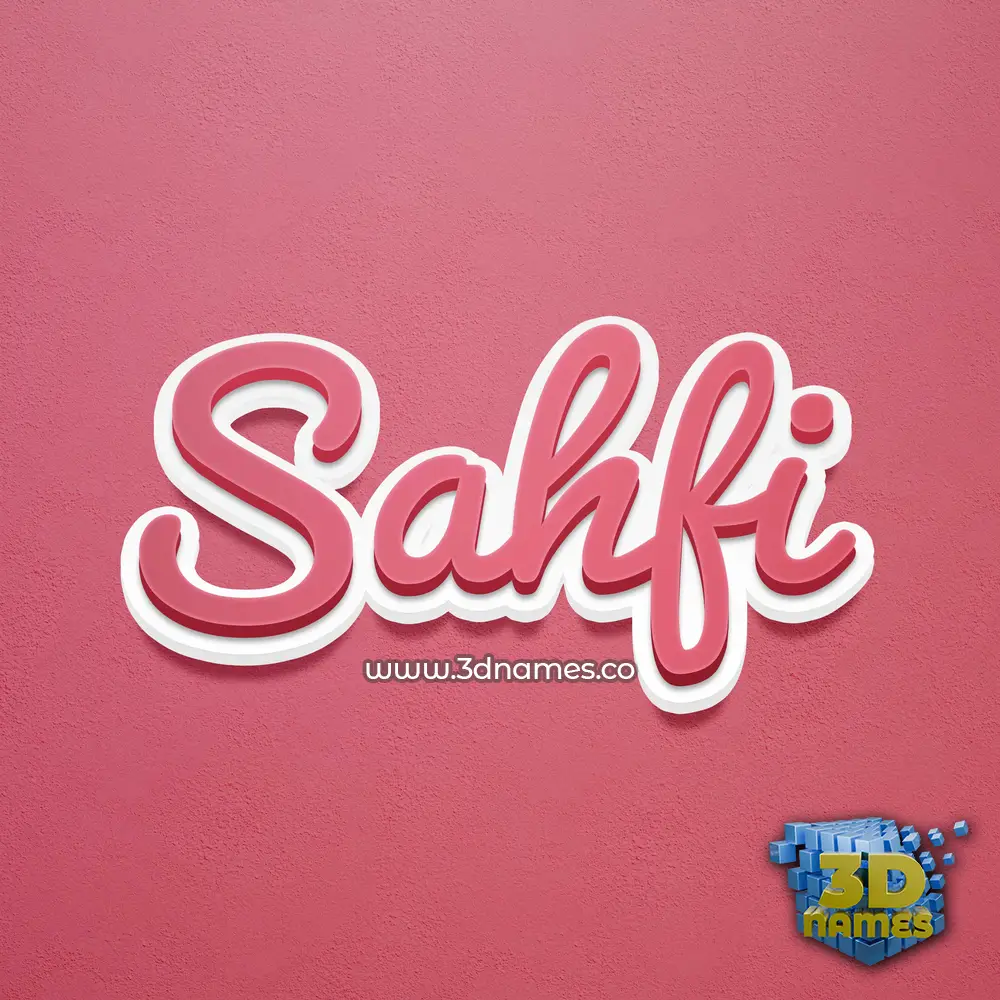 sahfi in Red Scribble style - 3D name wallpaper