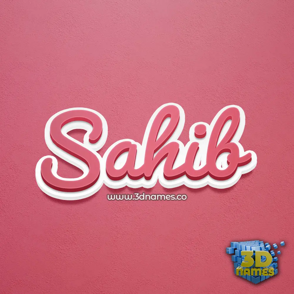 sahib in Red Scribble style - 3D name wallpaper