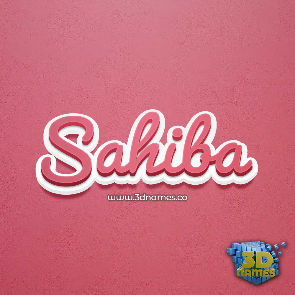 sahiba in Red Scribble style - 3D name wallpaper