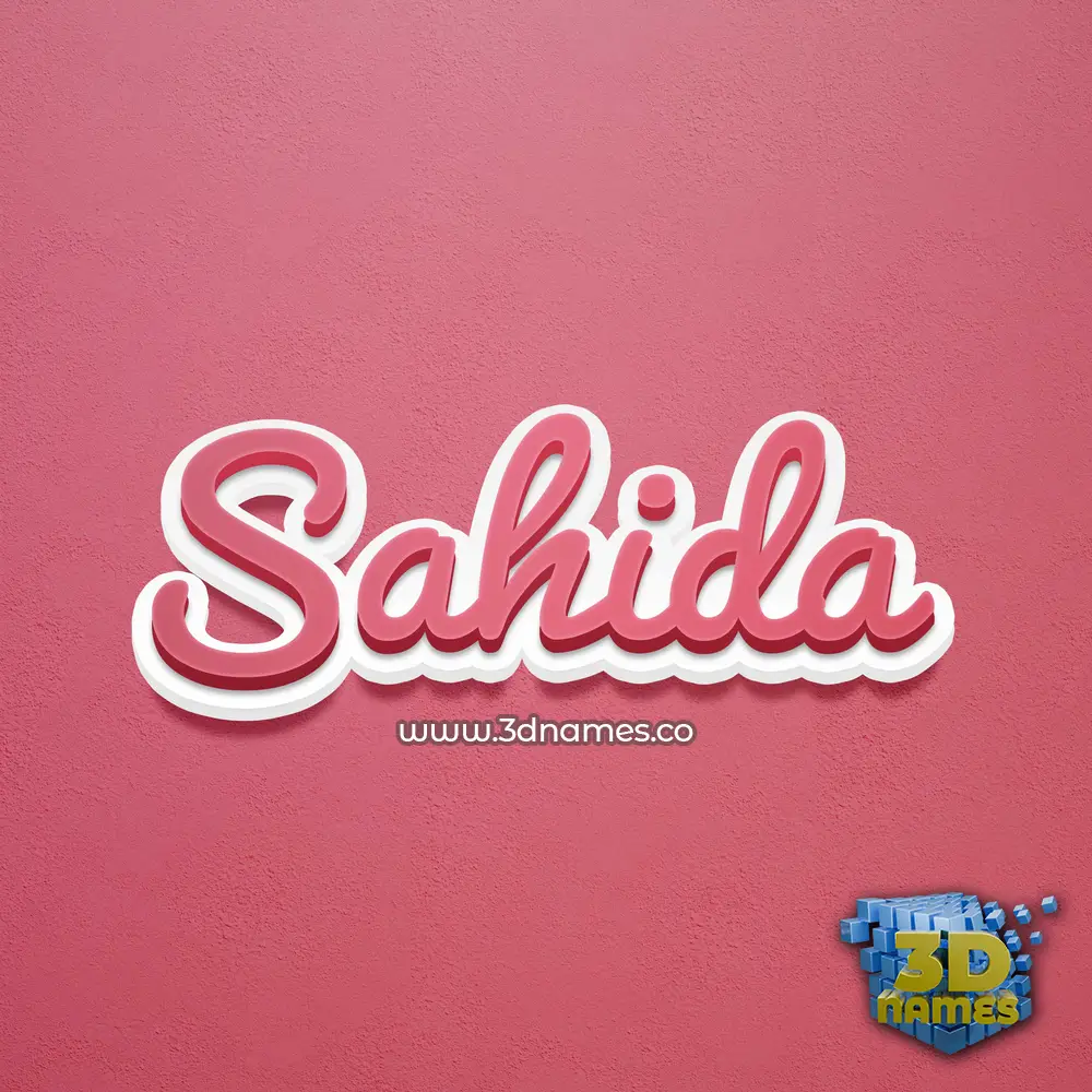 sahida in Red Scribble style - 3D name wallpaper
