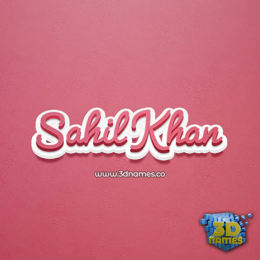 sahil khan in Red Scribble style - 3D name wallpaper