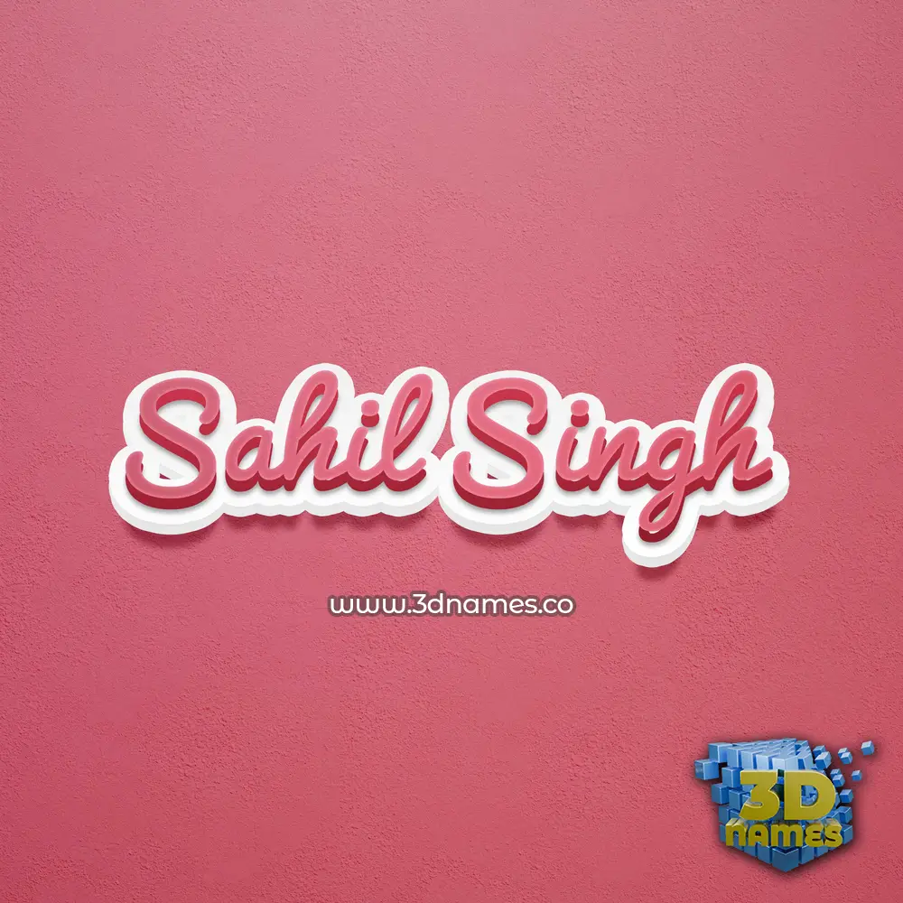 sahil singh in Red Scribble style - 3D name wallpaper
