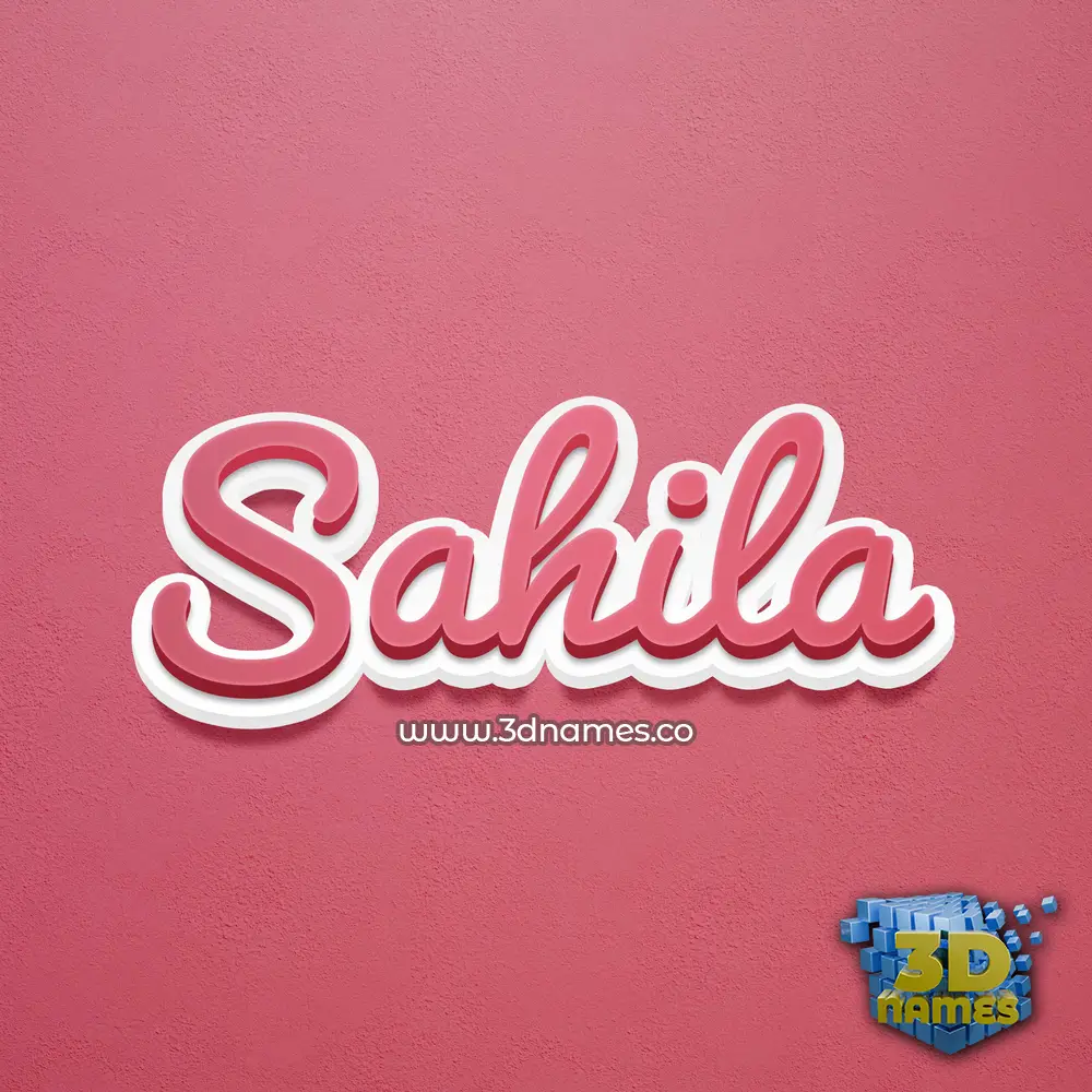 sahila in Red Scribble style - 3D name wallpaper
