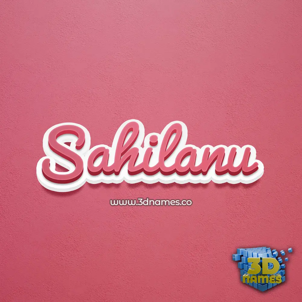 sahilanu in Red Scribble style - 3D name wallpaper