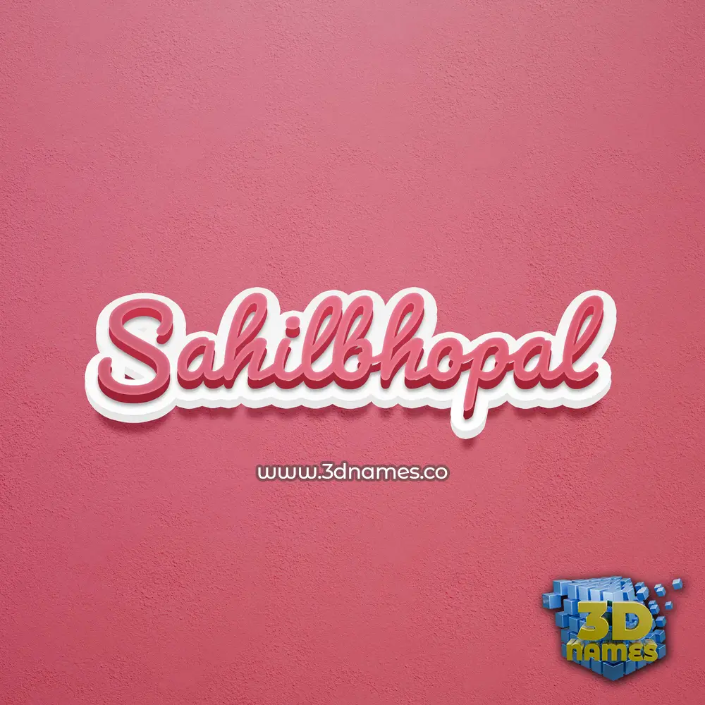 sahilbhopal in Red Scribble style - 3D name wallpaper