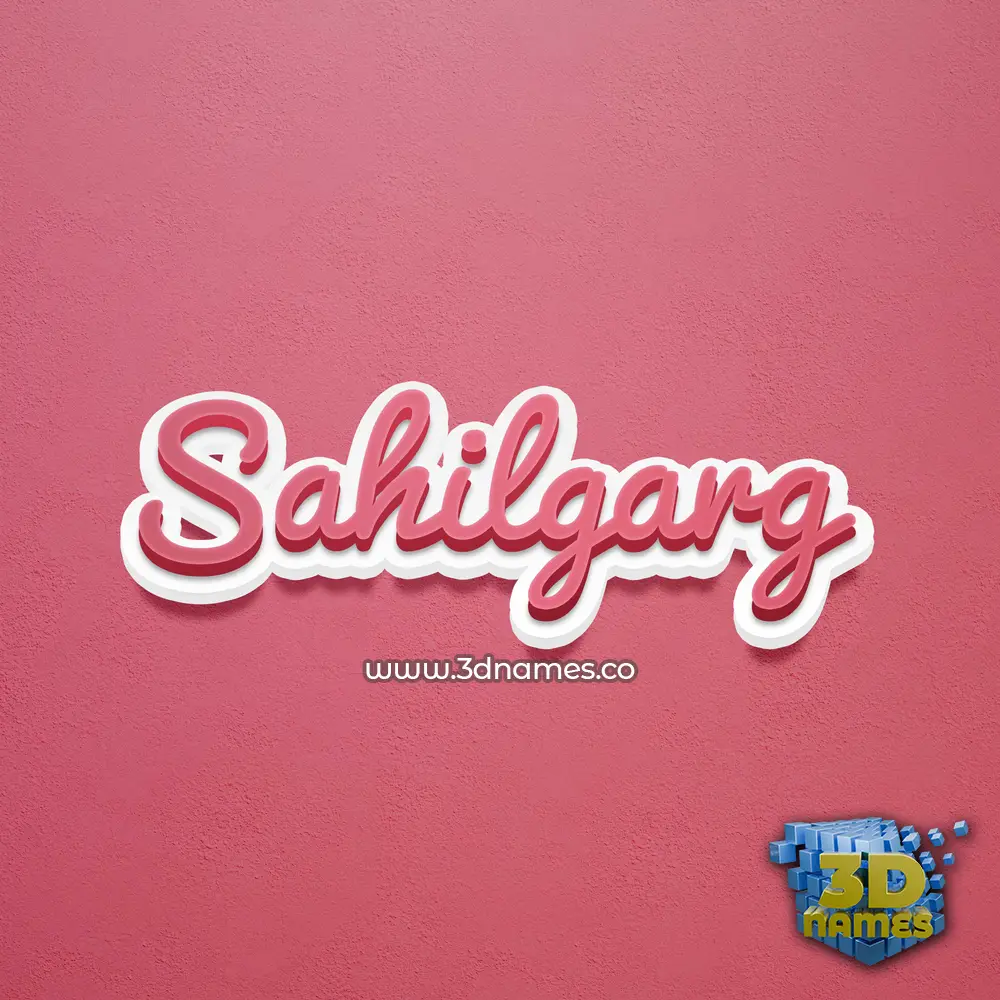 sahilgarg in Red Scribble style - 3D name wallpaper