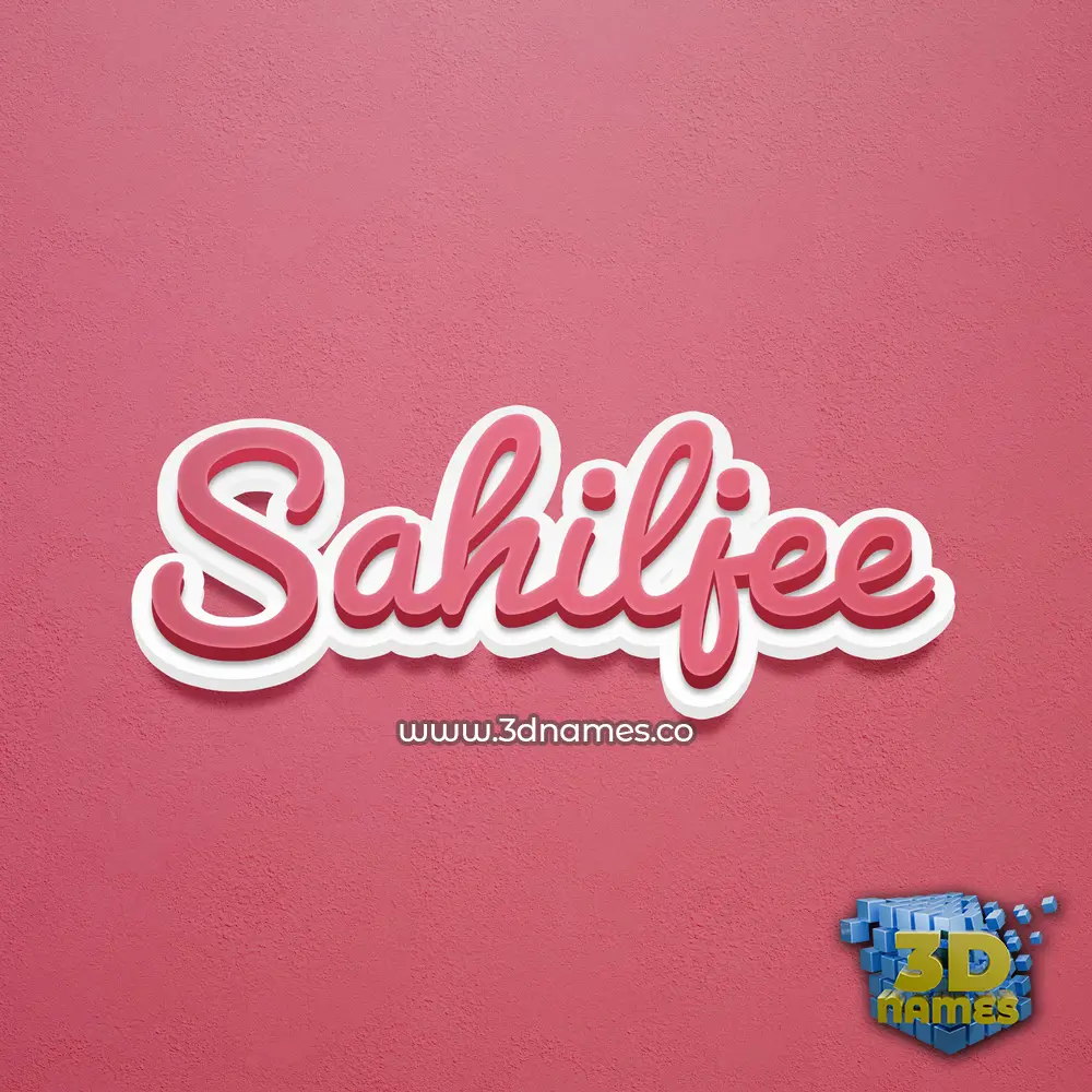 sahiljee in Red Scribble style - 3D name wallpaper