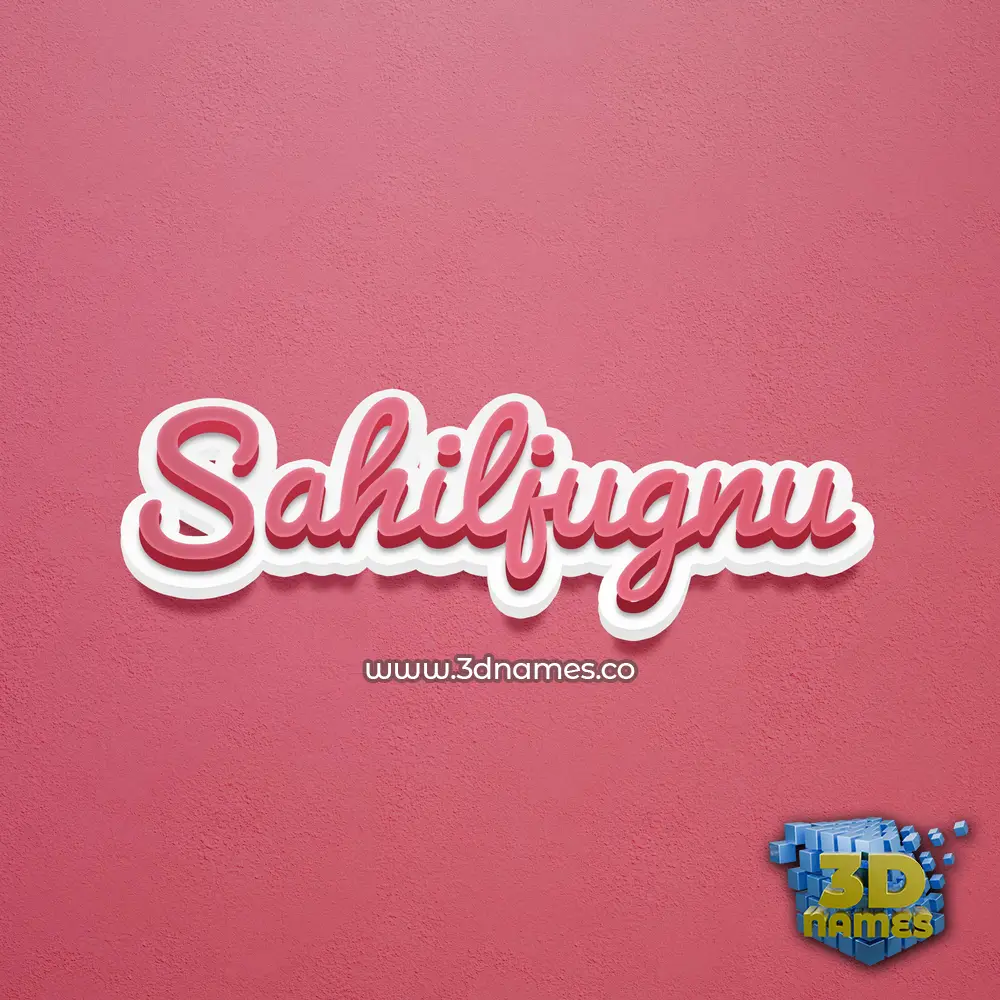 sahiljugnu in Red Scribble style - 3D name wallpaper