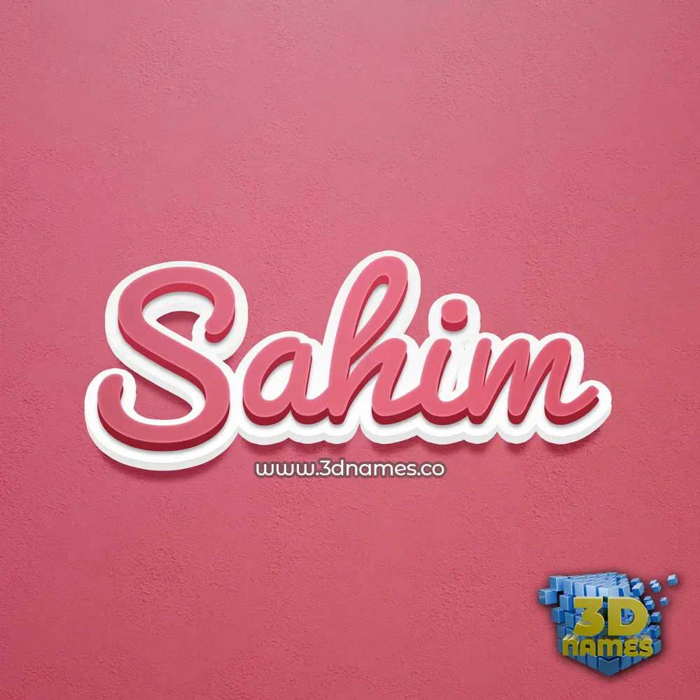 sahim in Red Scribble style - 3D name wallpaper