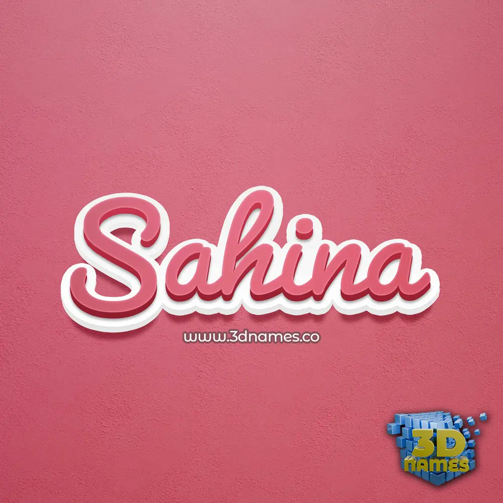 sahina in Red Scribble style - 3D name wallpaper