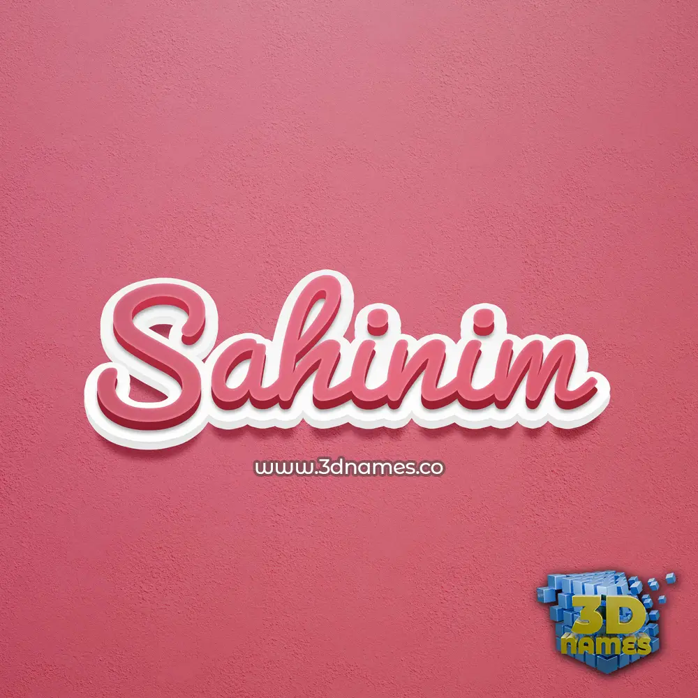 sahinim in Red Scribble style - 3D name wallpaper