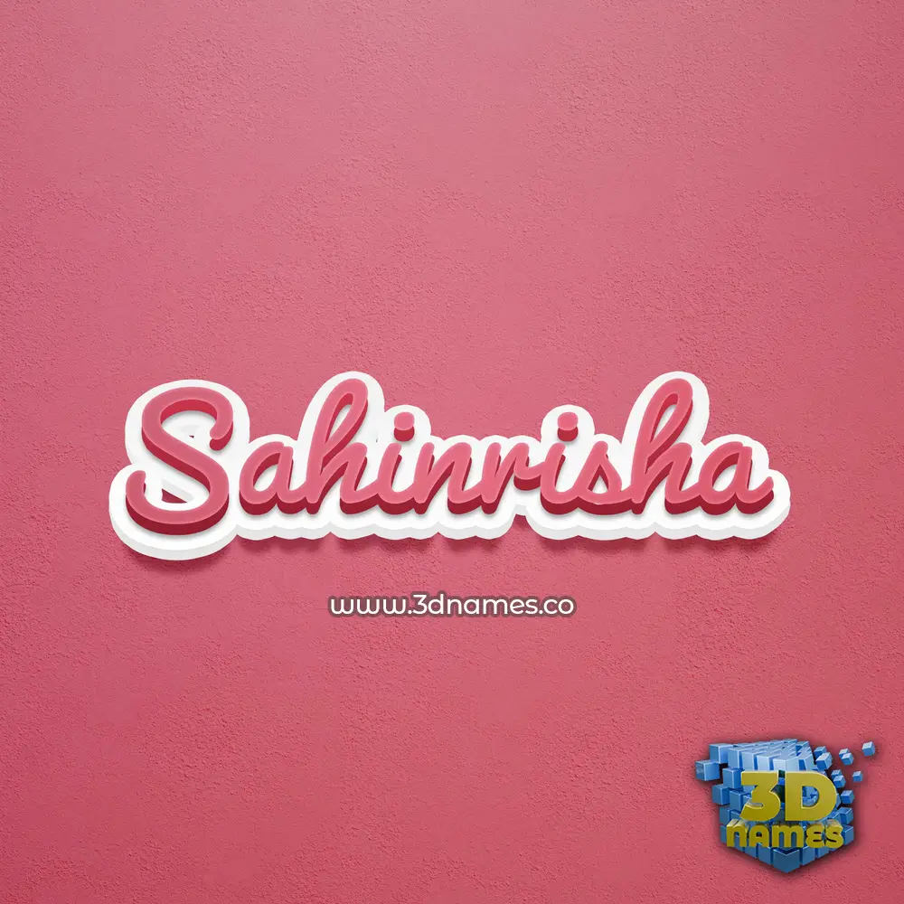 sahinrisha in Red Scribble style - 3D name wallpaper