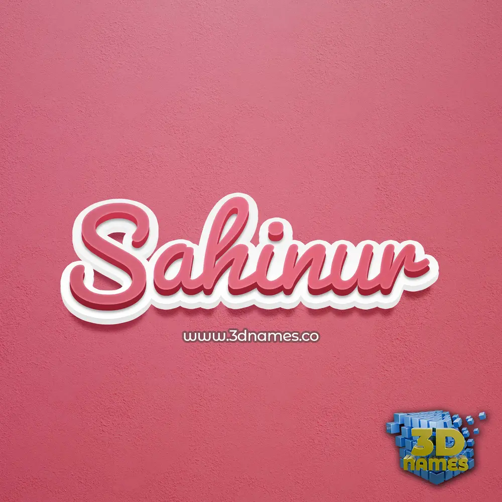 sahinur in Red Scribble style - 3D name wallpaper