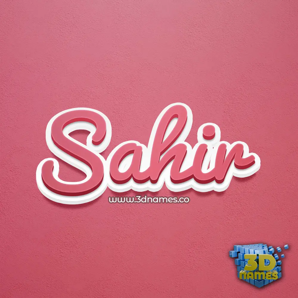 sahir in Red Scribble style - 3D name wallpaper
