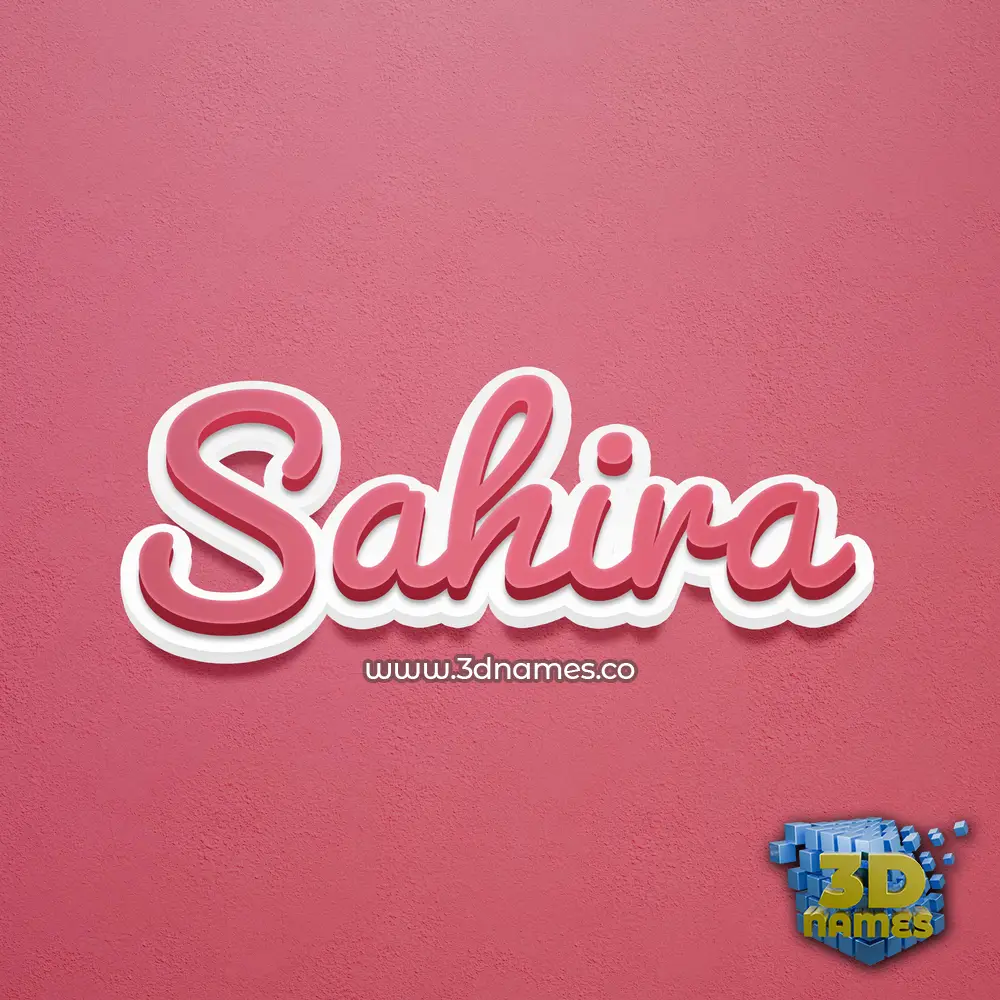 sahira in Red Scribble style - 3D name wallpaper