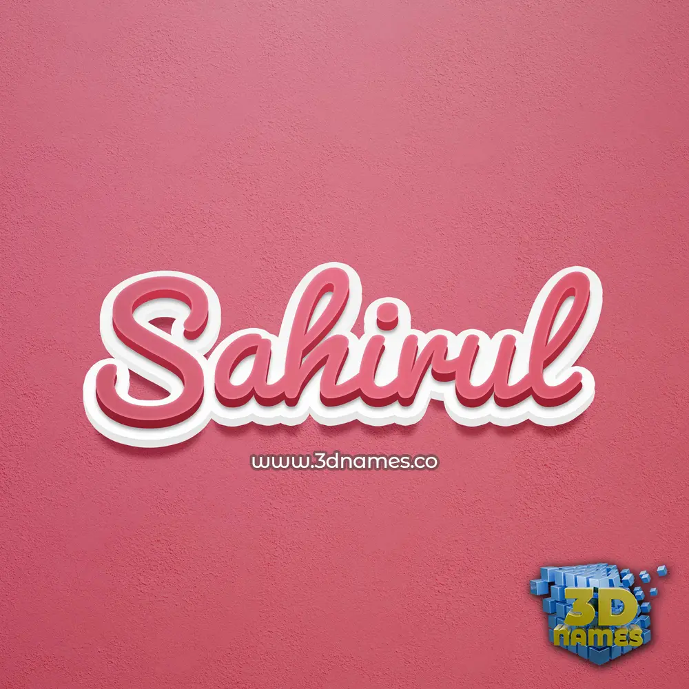 sahirul in Red Scribble style - 3D name wallpaper