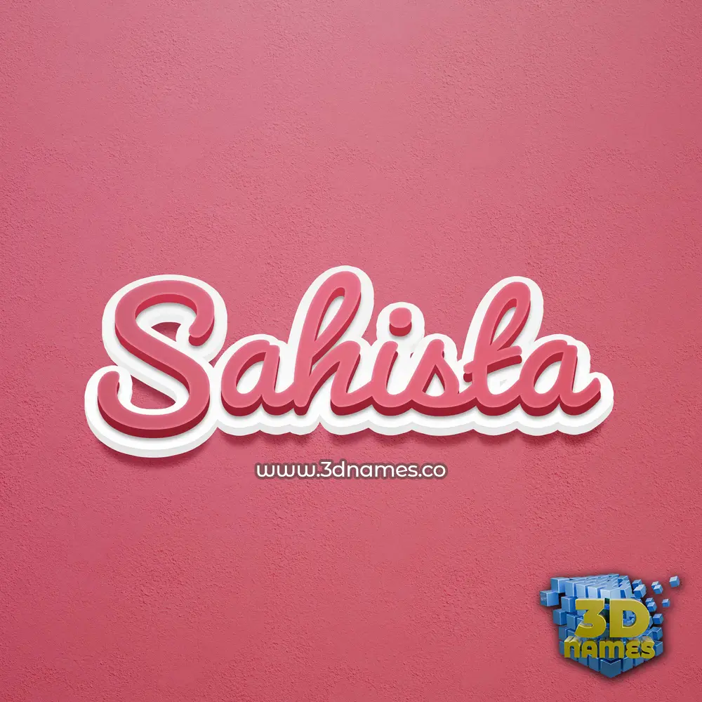 sahista in Red Scribble style - 3D name wallpaper