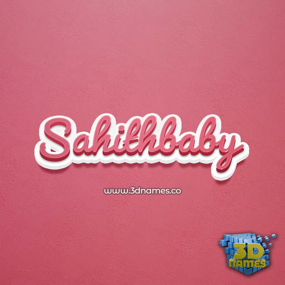 sahithbaby in Red Scribble style - 3D name wallpaper