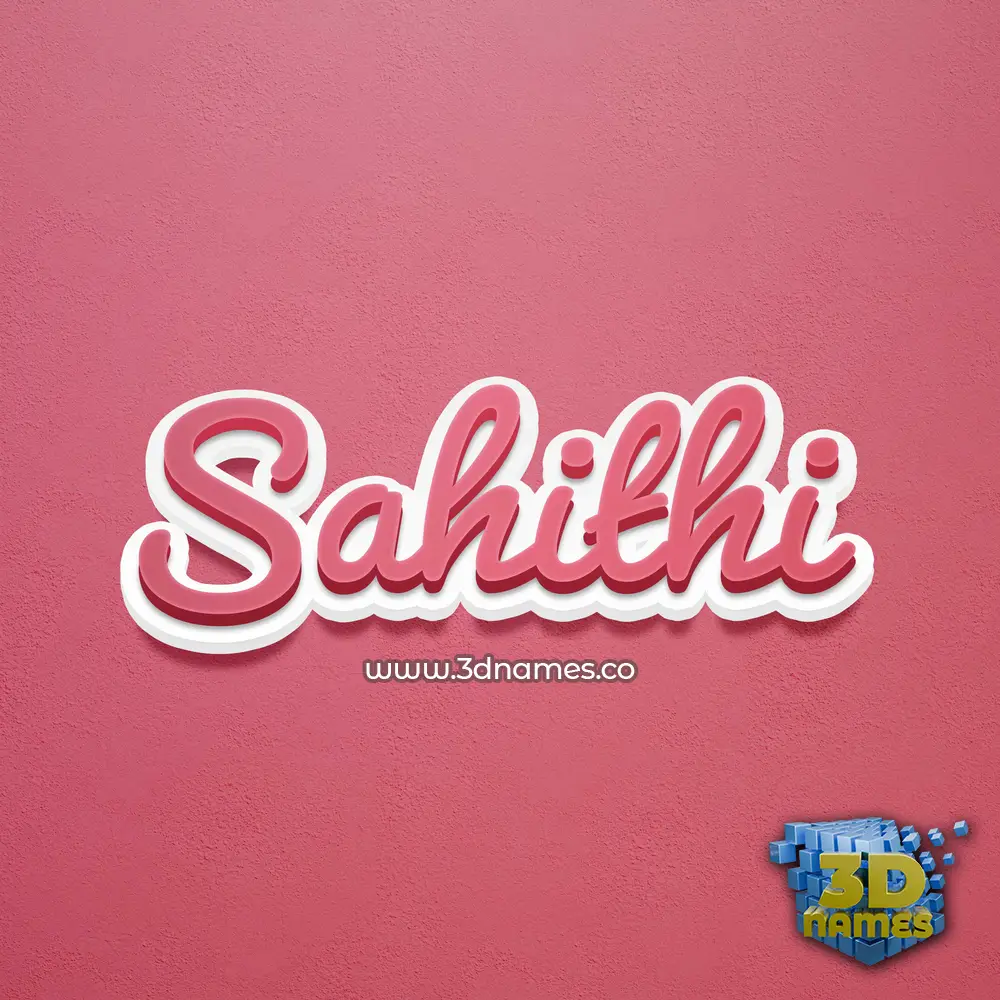 sahithi in Red Scribble style - 3D name wallpaper
