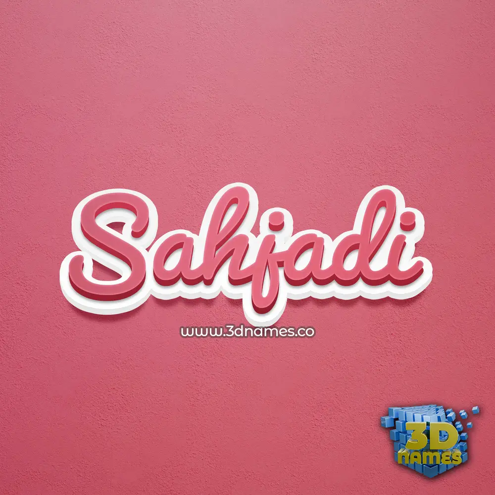 sahjadi in Red Scribble style - 3D name wallpaper
