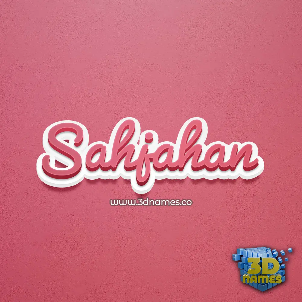 sahjahan in Red Scribble style - 3D name wallpaper