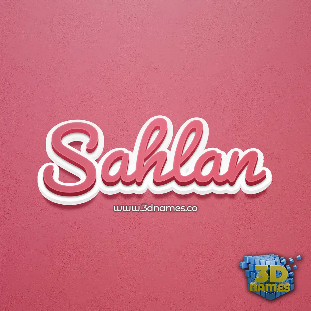 sahlan in Red Scribble style - 3D name wallpaper