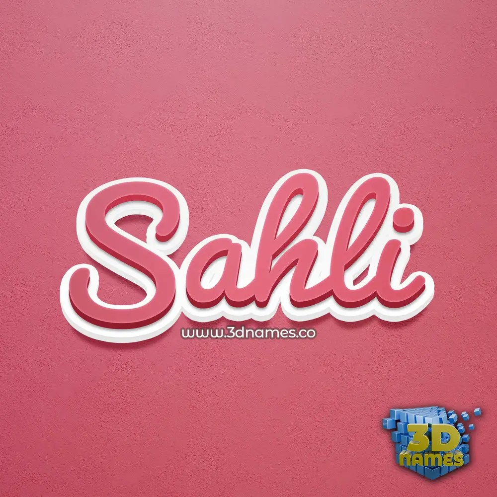 sahli in Red Scribble style - 3D name wallpaper