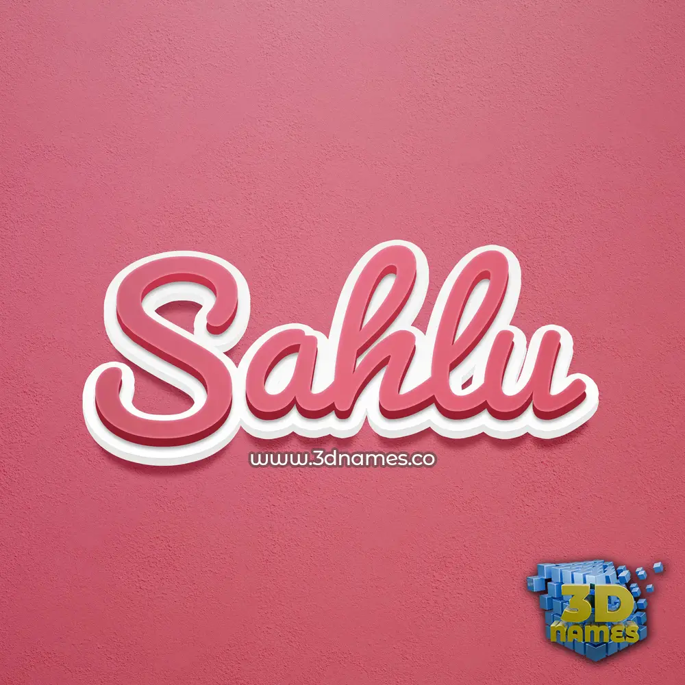sahlu in Red Scribble style - 3D name wallpaper