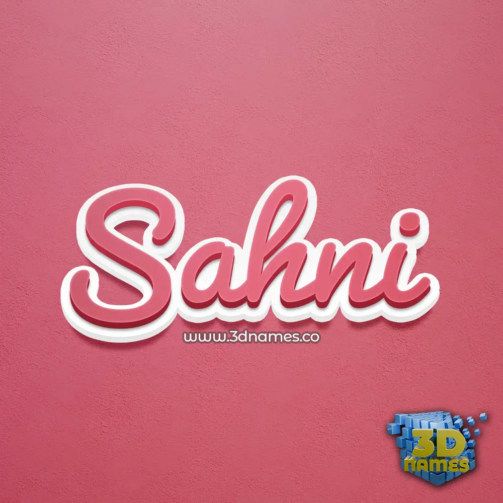 sahni in Red Scribble style - 3D name wallpaper