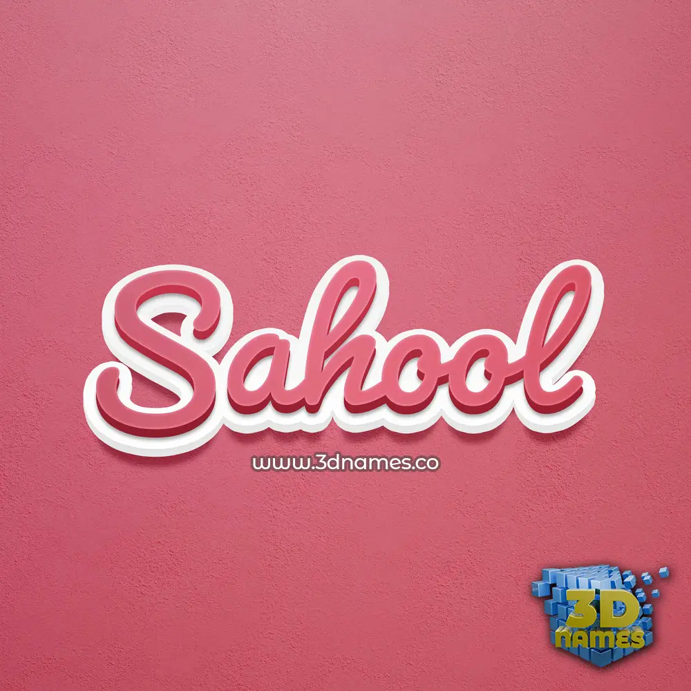 sahool in Red Scribble style - 3D name wallpaper