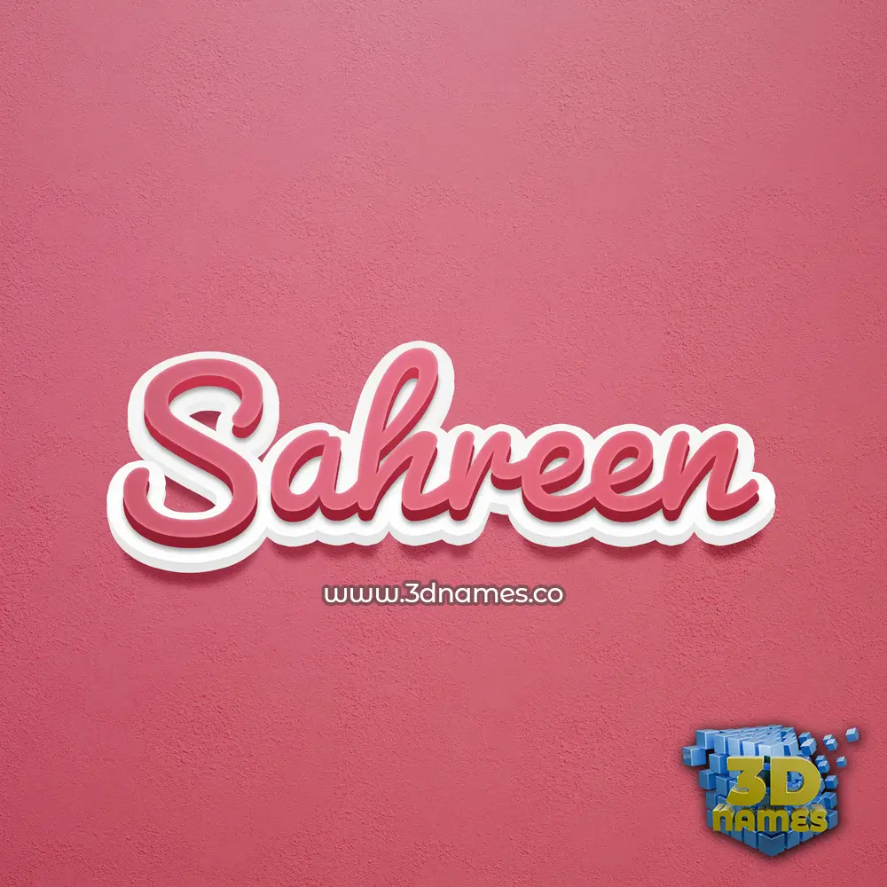 sahreen in Red Scribble style - 3D name wallpaper