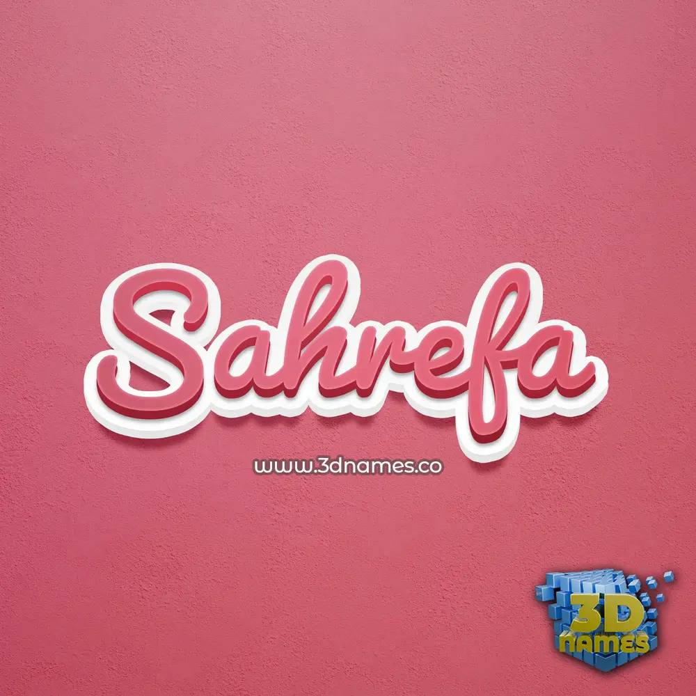 sahrefa in Red Scribble style - 3D name wallpaper