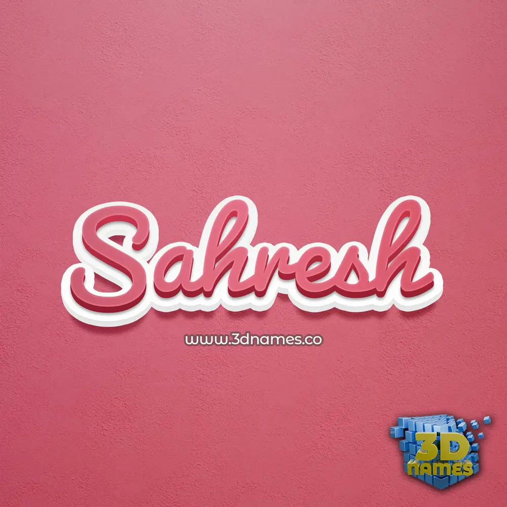 sahresh in Red Scribble style - 3D name wallpaper
