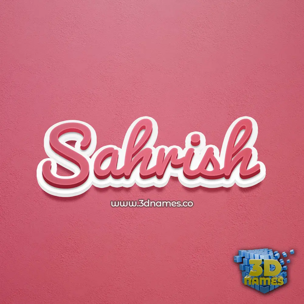 sahrish in Red Scribble style - 3D name wallpaper
