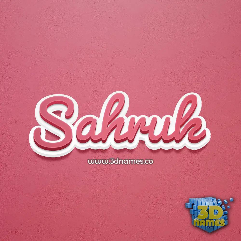 sahruk in Red Scribble style - 3D name wallpaper