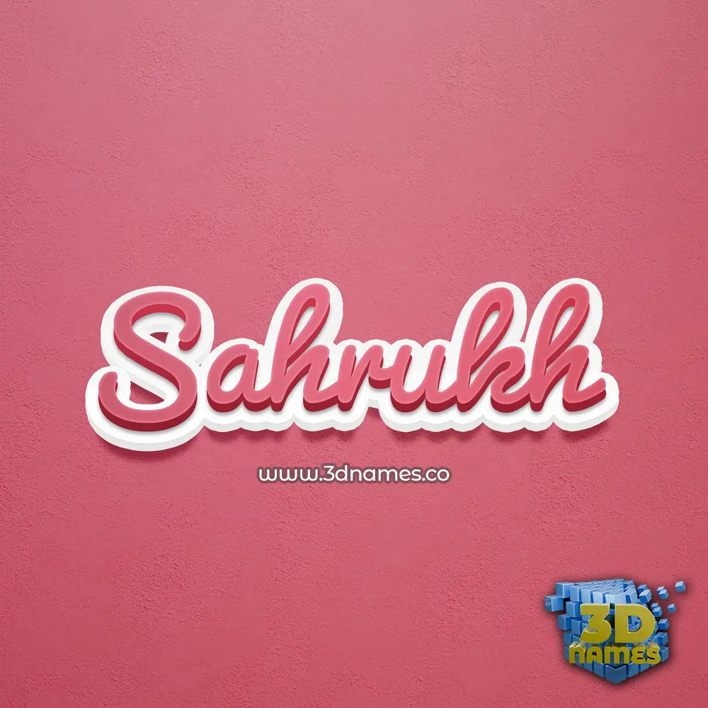 sahrukh in Red Scribble style - 3D name wallpaper
