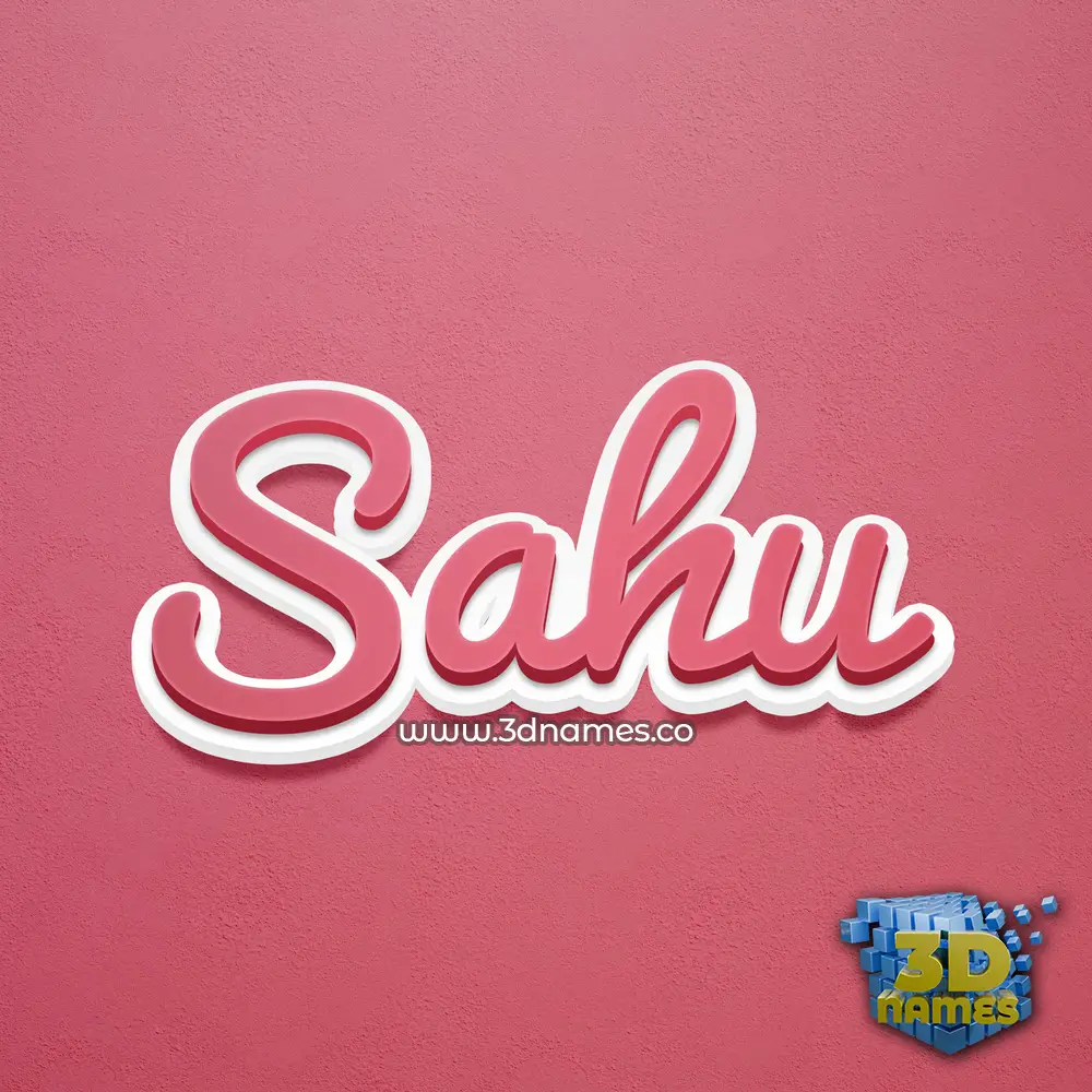 sahu in Red Scribble style - 3D name wallpaper