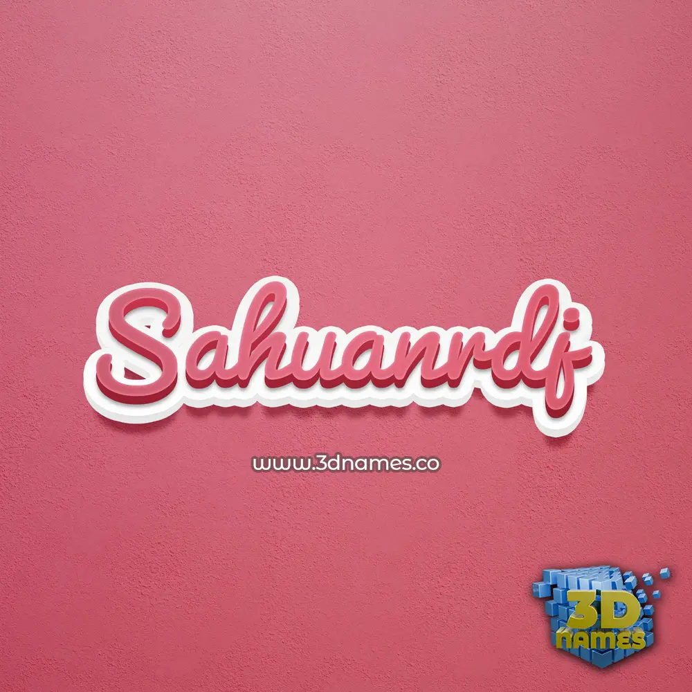 sahuanrdj in Red Scribble style - 3D name wallpaper