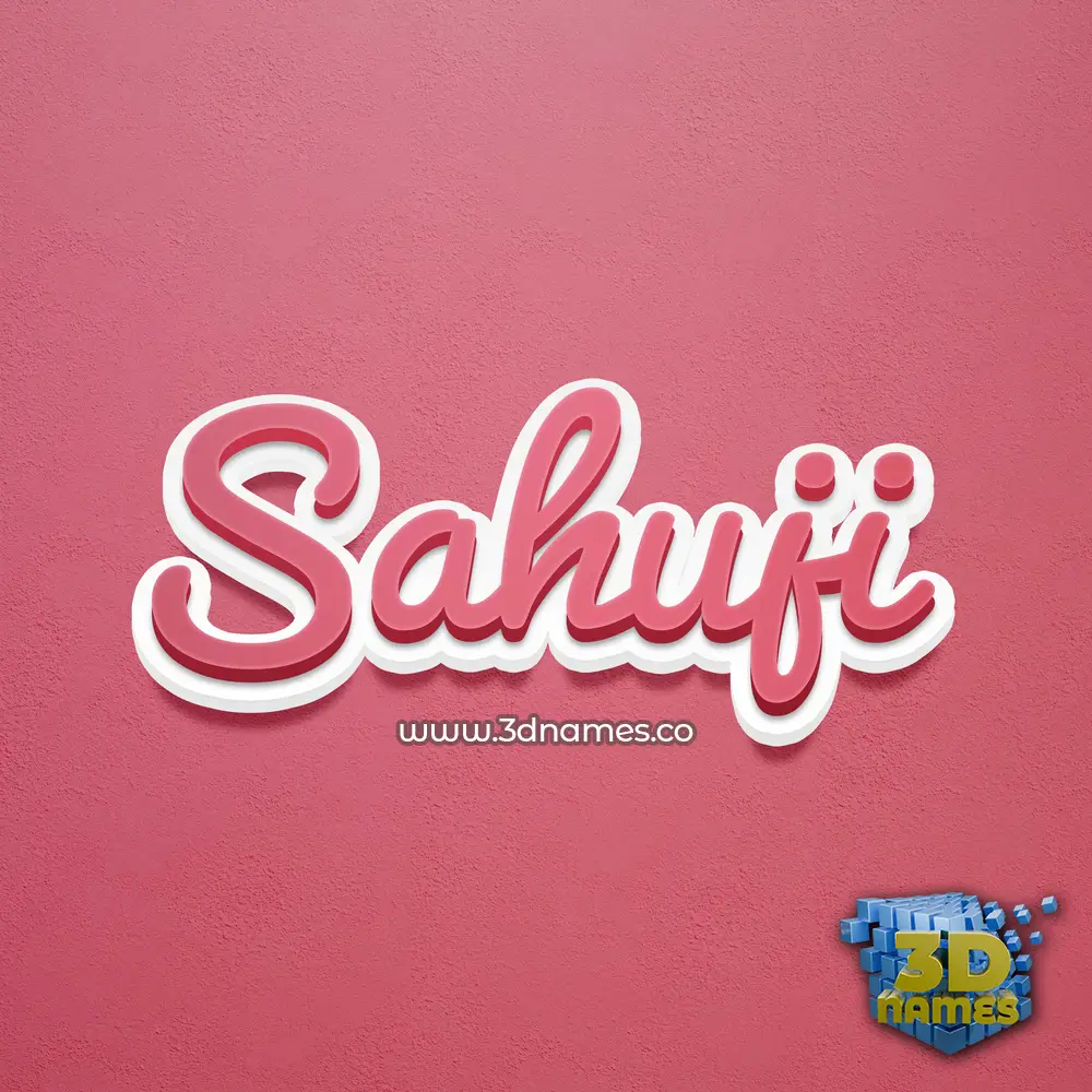 sahuji in Red Scribble style - 3D name wallpaper