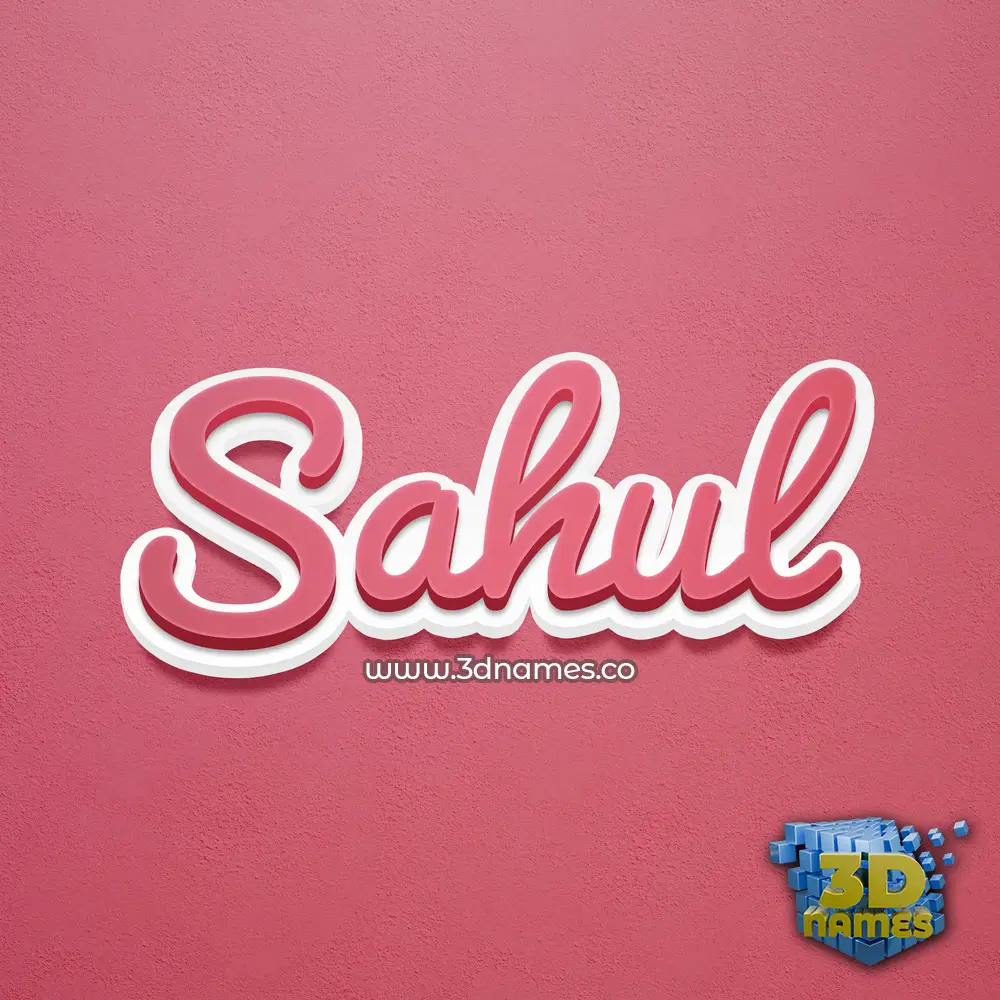 sahul in Red Scribble style - 3D name wallpaper