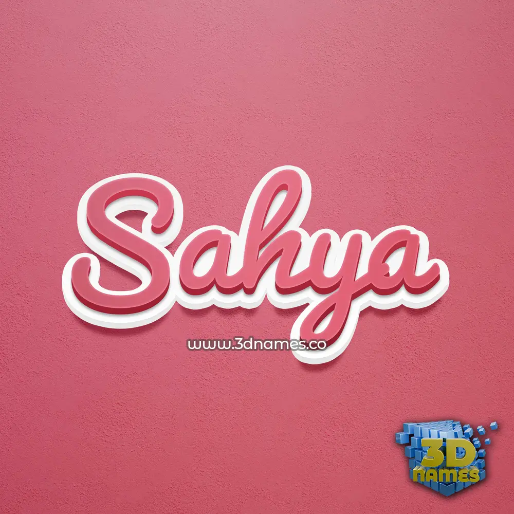 sahya in Red Scribble style - 3D name wallpaper