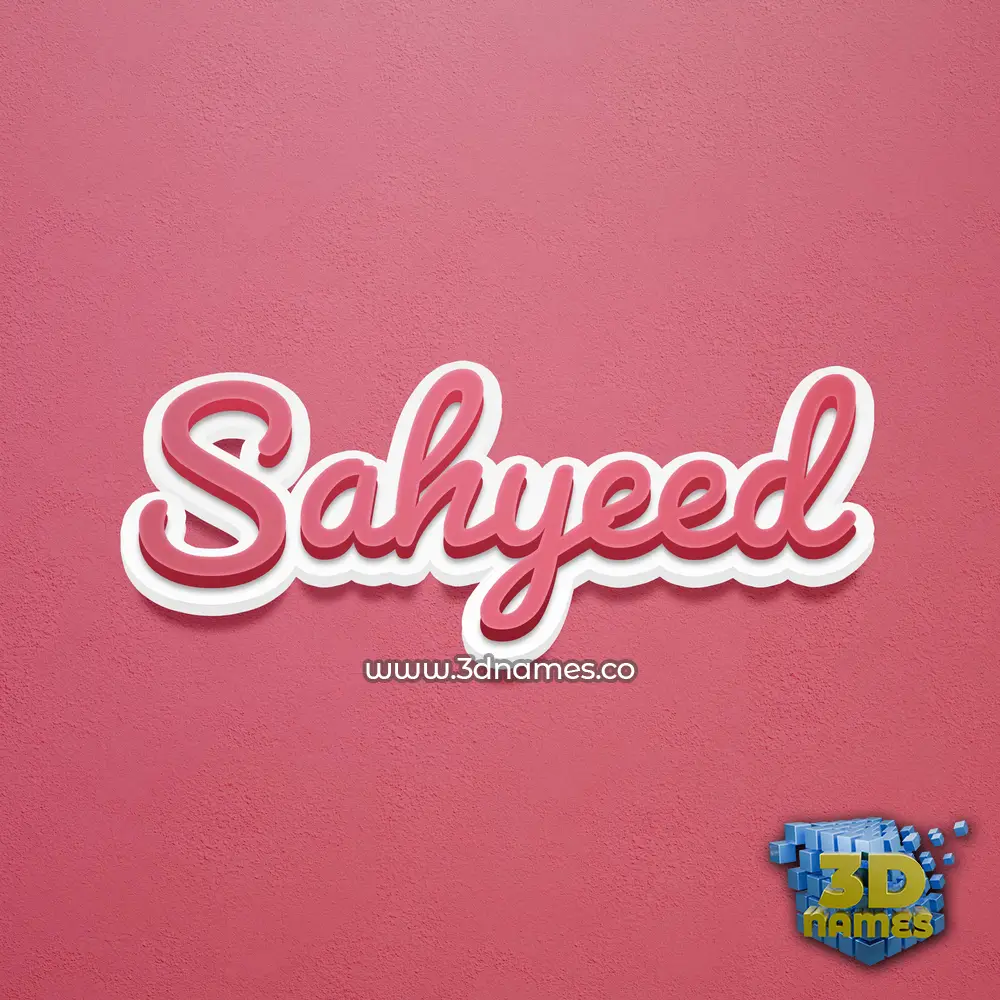 sahyeed in Red Scribble style - 3D name wallpaper