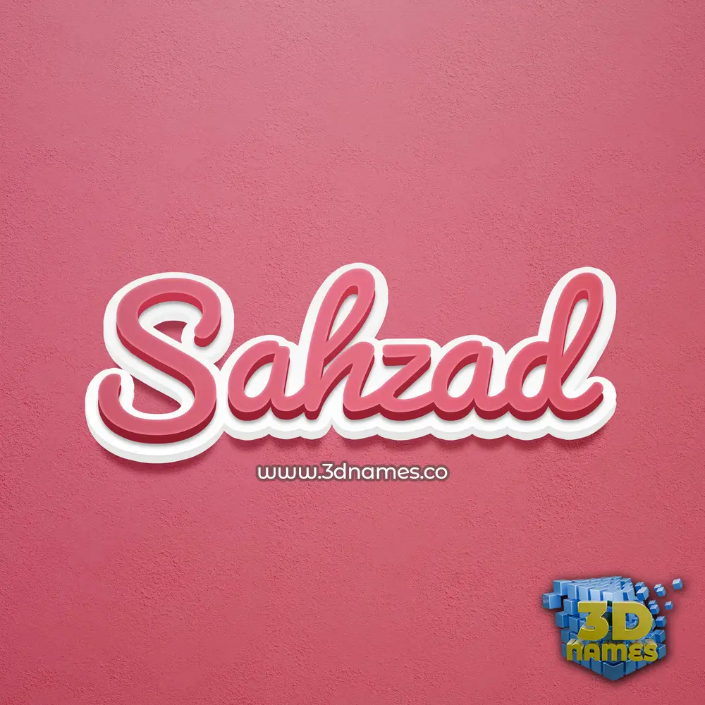 sahzad in Red Scribble style - 3D name wallpaper