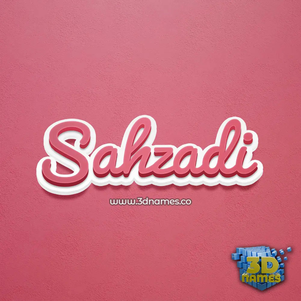 sahzadi in Red Scribble style - 3D name wallpaper