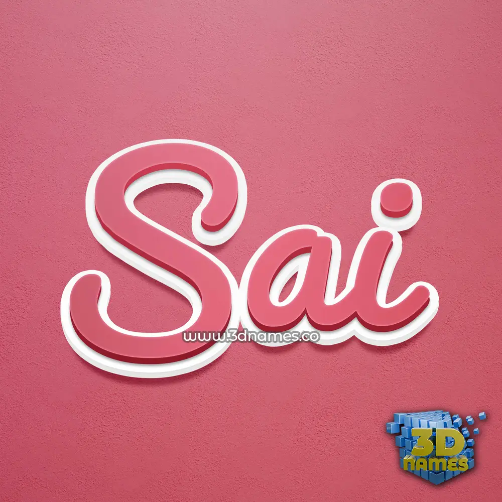 sai in Red Scribble style - 3D name wallpaper