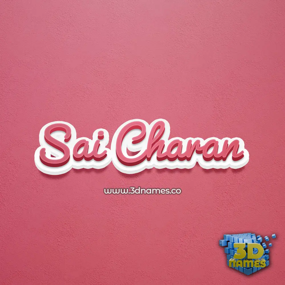 sai charan in Red Scribble style - 3D name wallpaper