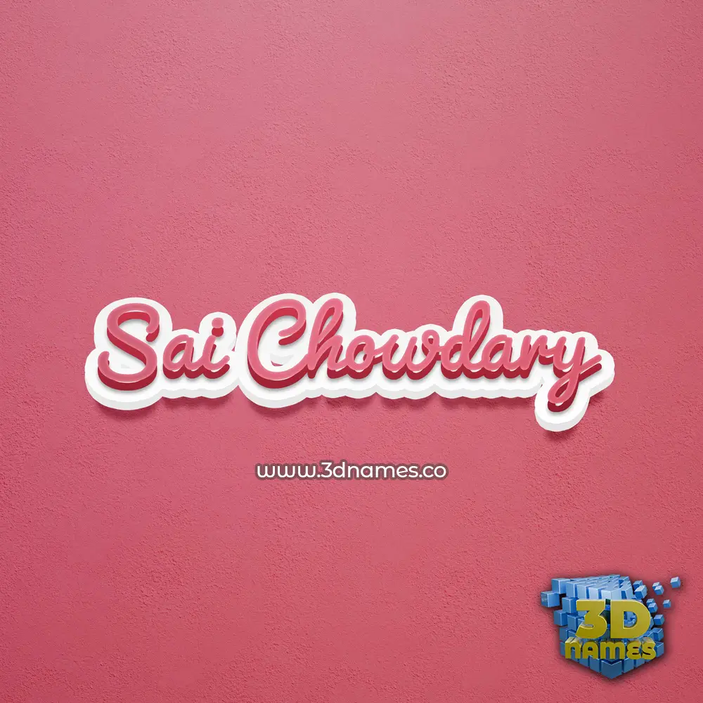 sai chowdary in Red Scribble style - 3D name wallpaper